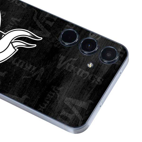 NFL Minnesota Vikings Black & White Galaxy A35 5G Skin
