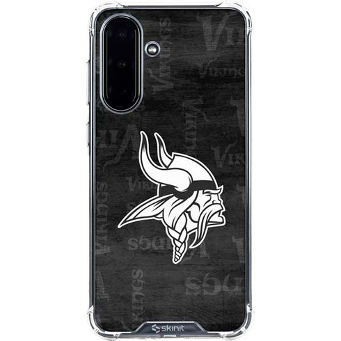 NFL Minnesota Vikings Black & White Galaxy A36 5G Clear Case