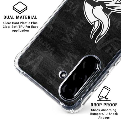 NFL Minnesota Vikings Black & White Galaxy A36 5G Clear Case