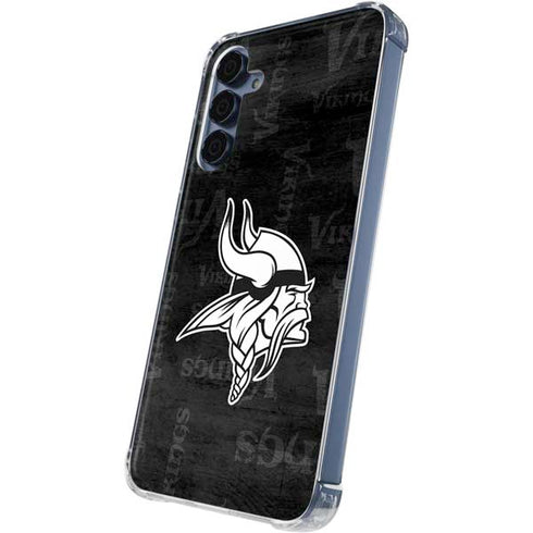 NFL Minnesota Vikings Black & White Galaxy A55 5G Clear Case