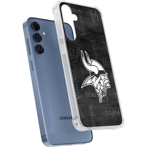 NFL Minnesota Vikings Black & White Galaxy A55 5G Clear Case
