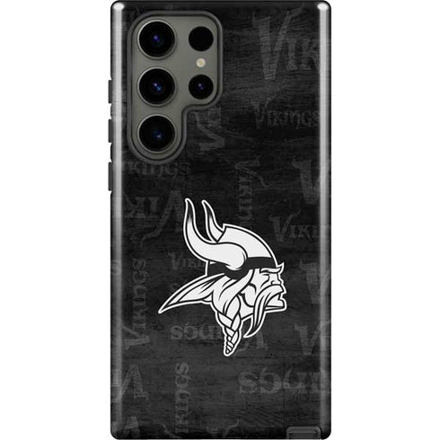 NFL Minnesota Vikings Black & White Galaxy S23 Ultra Pro Case