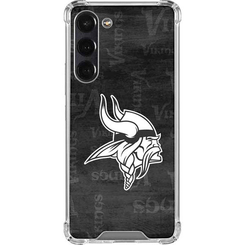 NFL Minnesota Vikings Black & White Galaxy S24 FE Clear Case