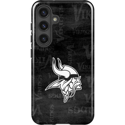 NFL Minnesota Vikings Black & White Galaxy S25 Impact Case