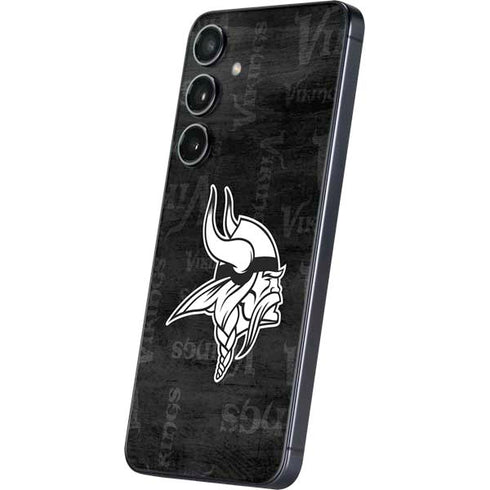 NFL Minnesota Vikings Black & White Galaxy S25 Plus Skin