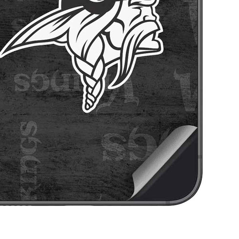 NFL Minnesota Vikings Black & White Galaxy S25 Plus Skin