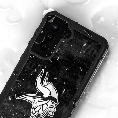 NFL Minnesota Vikings Black & White Galaxy S24 Plus Waterproof Case