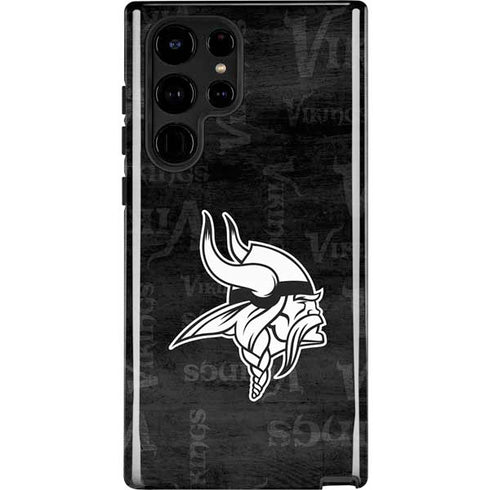 NFL Minnesota Vikings Black & White Galaxy S25 Ultra Impact Case