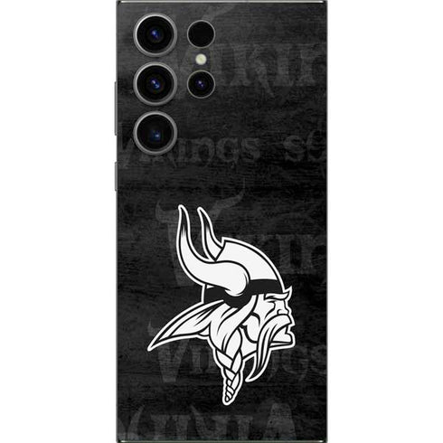 NFL Minnesota Vikings Black & White Galaxy S25 Ultra Skin