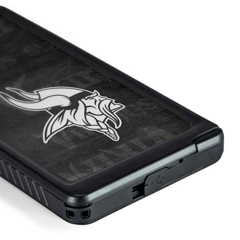 NFL Minnesota Vikings Black & White Galaxy S24 Ultra Waterproof Case