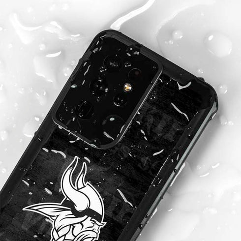 NFL Minnesota Vikings Black & White Galaxy S24 Ultra Waterproof Case