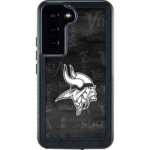 NFL Minnesota Vikings Black & White Galaxy S24 Waterproof Case