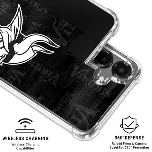 NFL Minnesota Vikings Black & White Galaxy S26 Clear Case