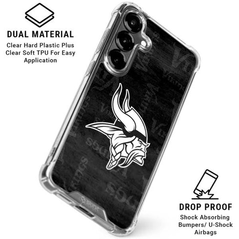 NFL Minnesota Vikings Black & White Galaxy S26 Clear Case