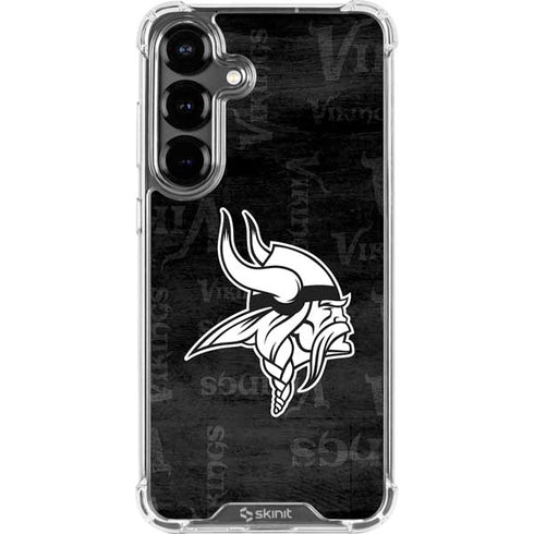 NFL Minnesota Vikings Black & White Galaxy S26 Plus Clear Case