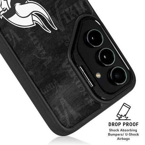 NFL Minnesota Vikings Black & White Galaxy S26 Plus Kickstand Case