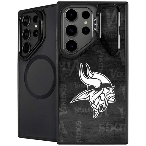 NFL Minnesota Vikings Black & White Galaxy S26 Ultra Kickstand Case