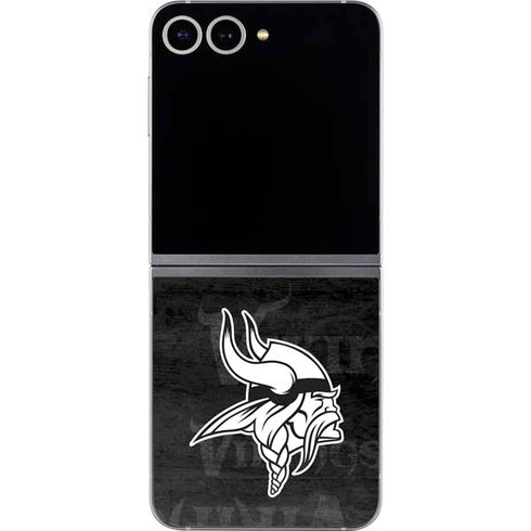 NFL Minnesota Vikings Black & White Galaxy Z Flip6 Skin