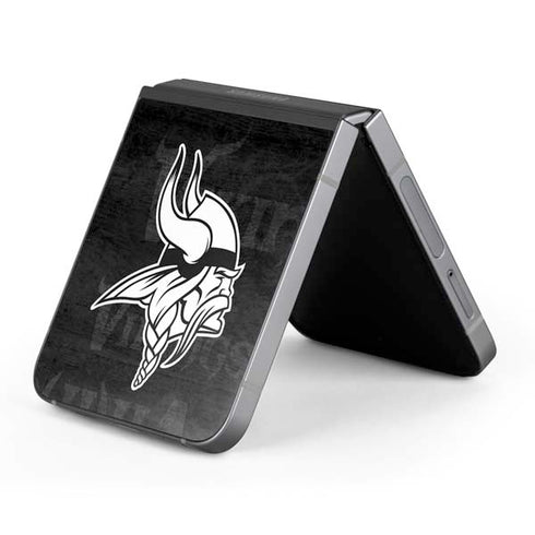 NFL Minnesota Vikings Black & White Galaxy Z Flip6 Skin