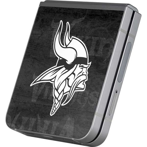 NFL Minnesota Vikings Black & White Galaxy Z Flip6 Skin