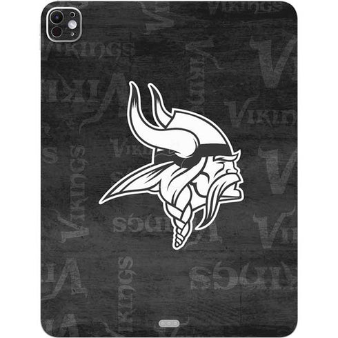 NFL Minnesota Vikings Black & White iPad Pro 13in M4 (2024) Skin