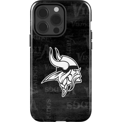 NFL Minnesota Vikings Black & White iPhone 15 Pro Impact Case