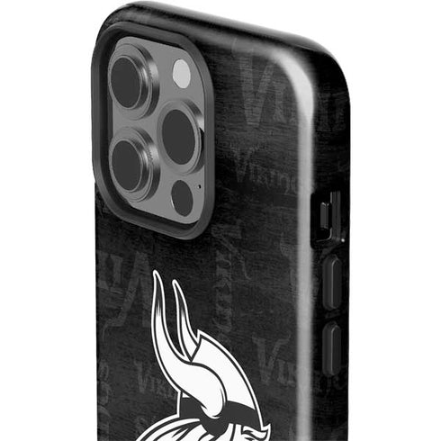 NFL Minnesota Vikings Black & White iPhone 15 Pro Impact Case