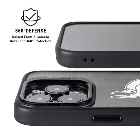 NFL Minnesota Vikings Black & White iPhone 15 Pro Kickstand Case