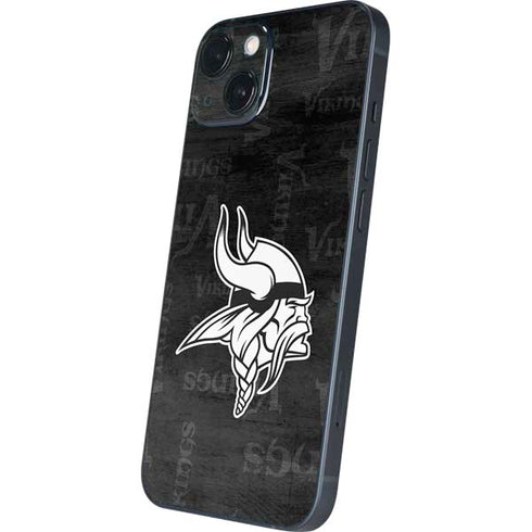 NFL Minnesota Vikings Black & White iPhone 15 Skin