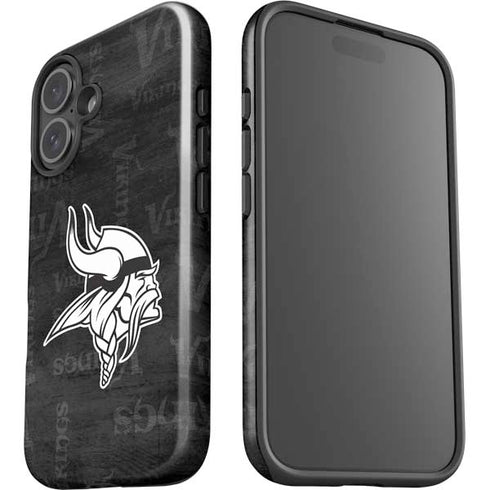 NFL Minnesota Vikings Black & White iPhone 16 Impact Case