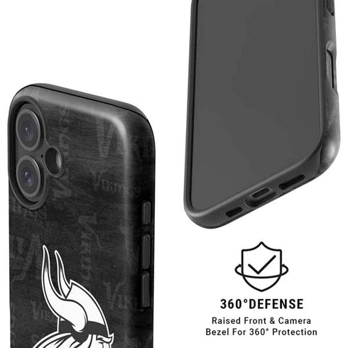 NFL Minnesota Vikings Black & White iPhone 16 Magsafe Impact Case