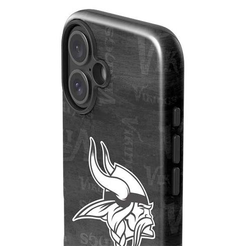 NFL Minnesota Vikings Black & White iPhone 16 Plus Impact Case