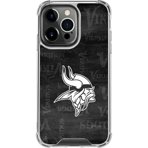 NFL Minnesota Vikings Black & White iPhone 16 Pro Clear Case