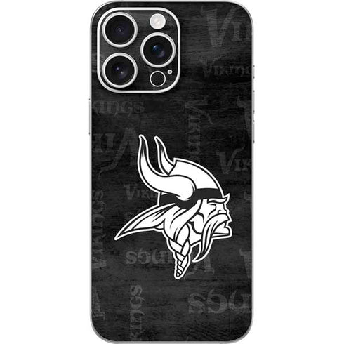 NFL Minnesota Vikings Black & White iPhone 16 Pro Max Skin
