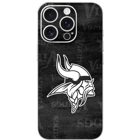 NFL Minnesota Vikings Black & White iPhone 16 Pro Skin
