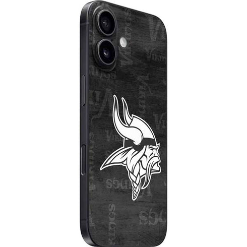 NFL Minnesota Vikings Black & White iPhone 16 Skin