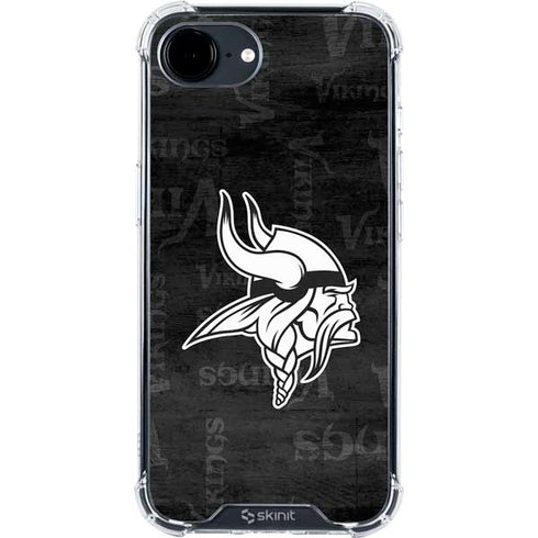 NFL Minnesota Vikings Black & White iPhone 16e Clear Case