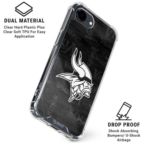 NFL Minnesota Vikings Black & White iPhone 16e Clear Case