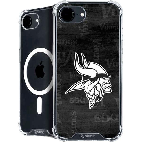 NFL Minnesota Vikings Black & White iPhone 16e MagSafe Case