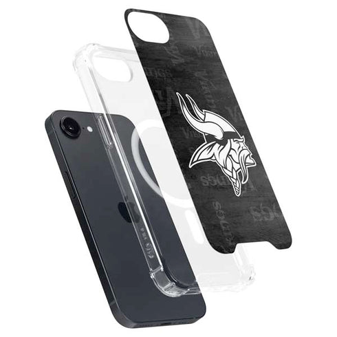 NFL Minnesota Vikings Black & White iPhone 16e MagSafe Case