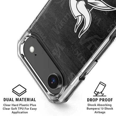 NFL Minnesota Vikings Black & White iPhone 17 Air Clear Case
