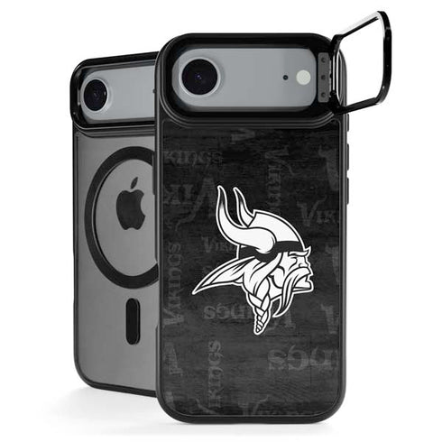 NFL Minnesota Vikings Black & White iPhone 17 Air Kickstand Case