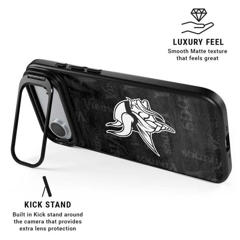 NFL Minnesota Vikings Black & White iPhone 17 Air Kickstand Case