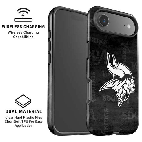 NFL Minnesota Vikings Black & White iPhone 17 Air Magsafe Impact Case