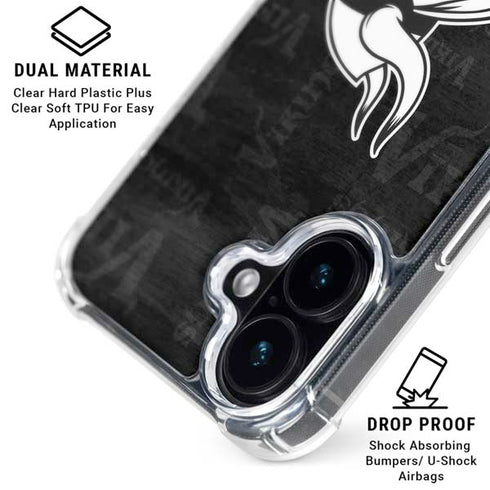 NFL Minnesota Vikings Black & White iPhone 17 Clear Case
