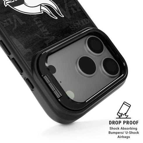 NFL Minnesota Vikings Black & White iPhone 17 Pro Kickstand Case