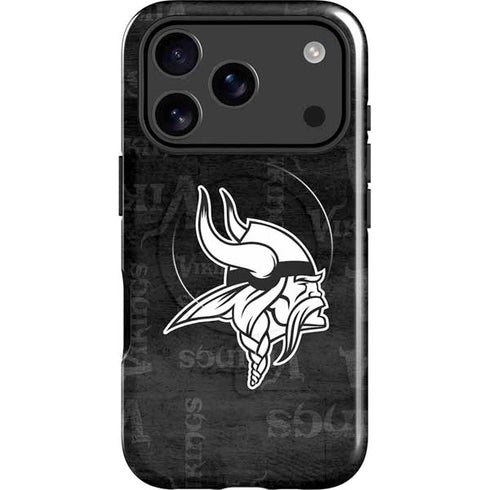 NFL Minnesota Vikings Black & White iPhone 17 Pro Magsafe Impact Case