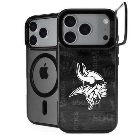 NFL Minnesota Vikings Black & White iPhone 17 Pro Max Kickstand Case