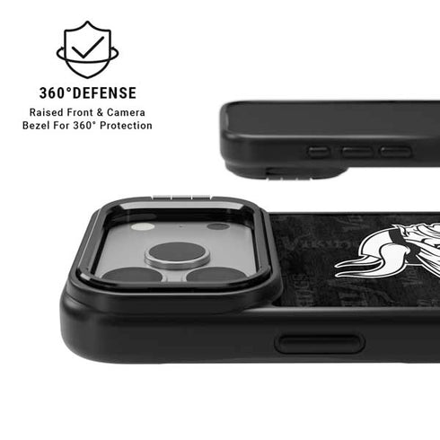 NFL Minnesota Vikings Black & White iPhone 17 Pro Max Kickstand Case