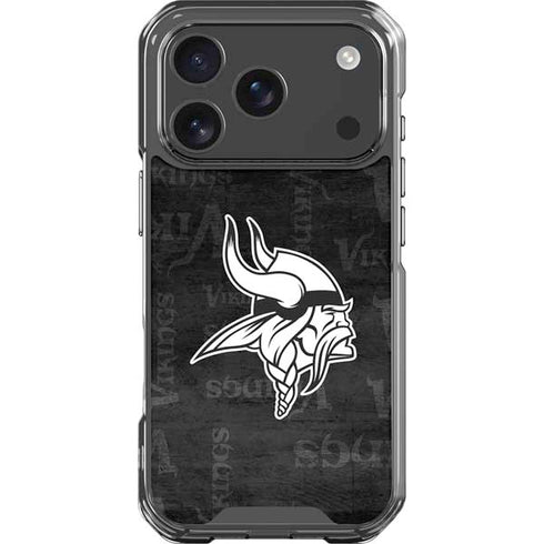 NFL Minnesota Vikings Black & White iPhone 18 Pro Clear Case